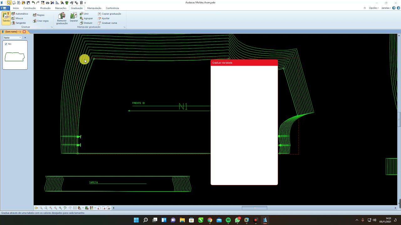 PASSANDO MOLDES DO AUDACES 7 PARA O 11