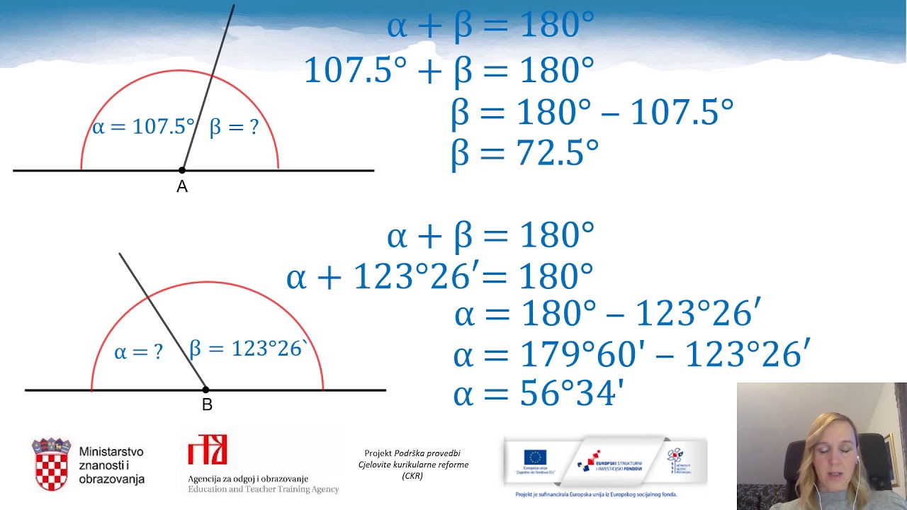 Matematika, 5. r. OŠ - Susjedni i vršni kutovi