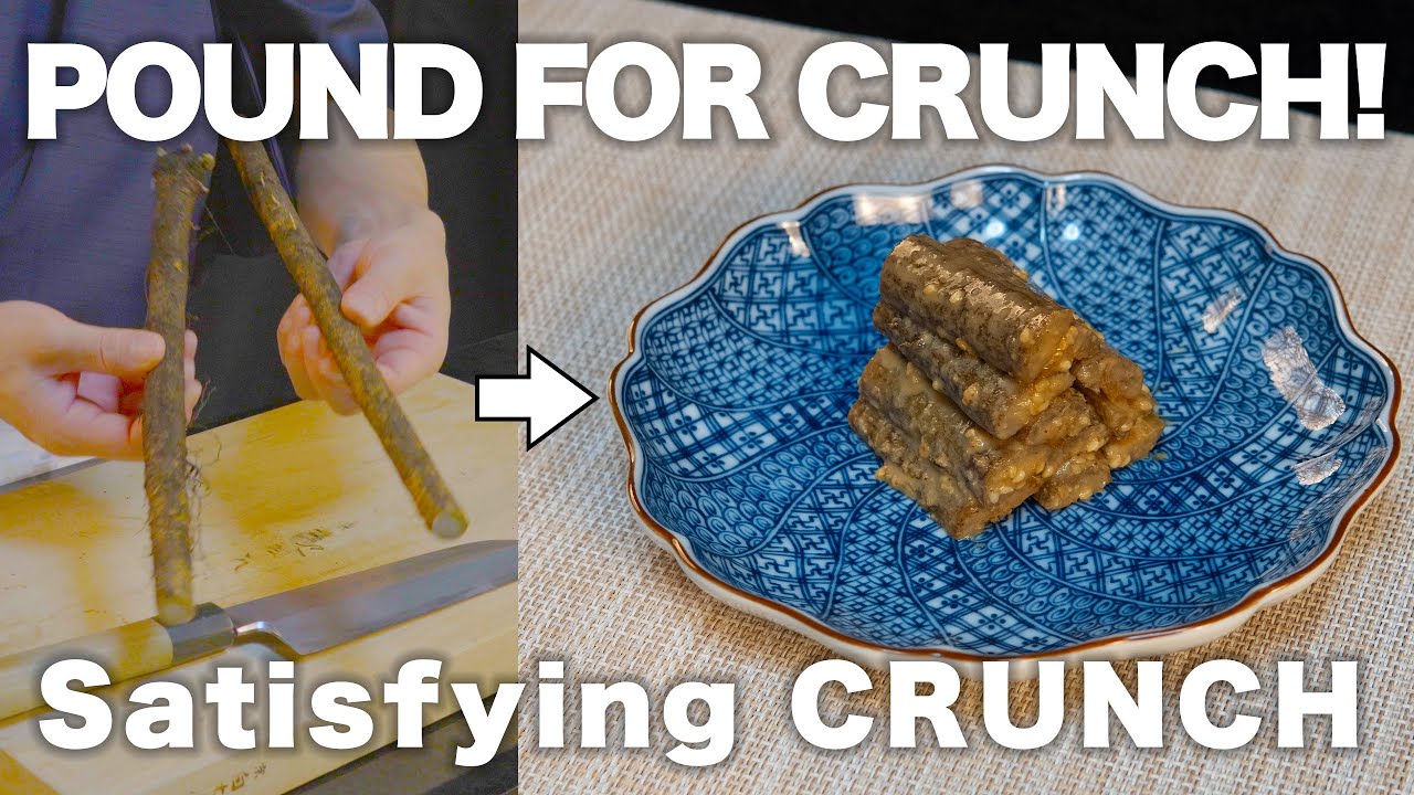 The Most Addictive Japanese Crunch! 🥢 Savory Pounded Burdock Root