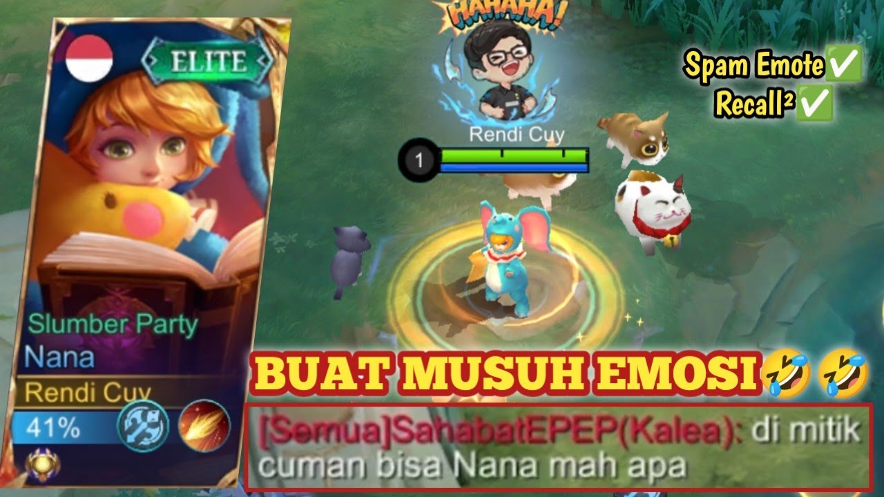 NANA GAJAH MODE TENGIL SPAM EMOTE HAHAH BUAT MUSUH EMOSI!🤣 BUILD NANA TERSAKIT 2025 PATCH BARU -MLBB