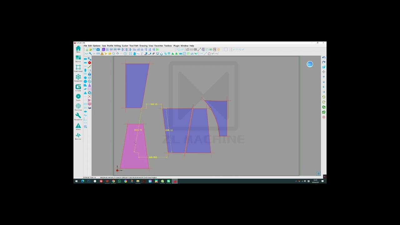 CNC Bridge Saw Programming--.dxf File importing under Custom Origin(G54 )