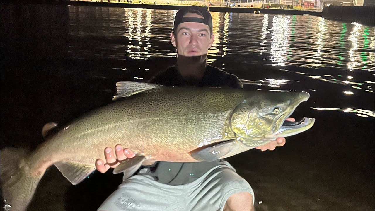 CATCHING GIANT SALMON at PORT HOPE (Lake Ontario)