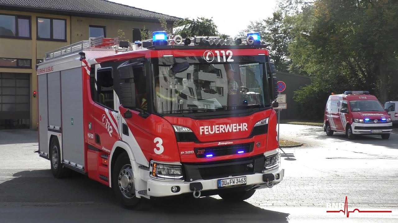 [ERSTMALIG NEUES SCANIA-HLF!] Einsatzfahrten zu Wohnungsbrand in Duisburg-Hamborn!