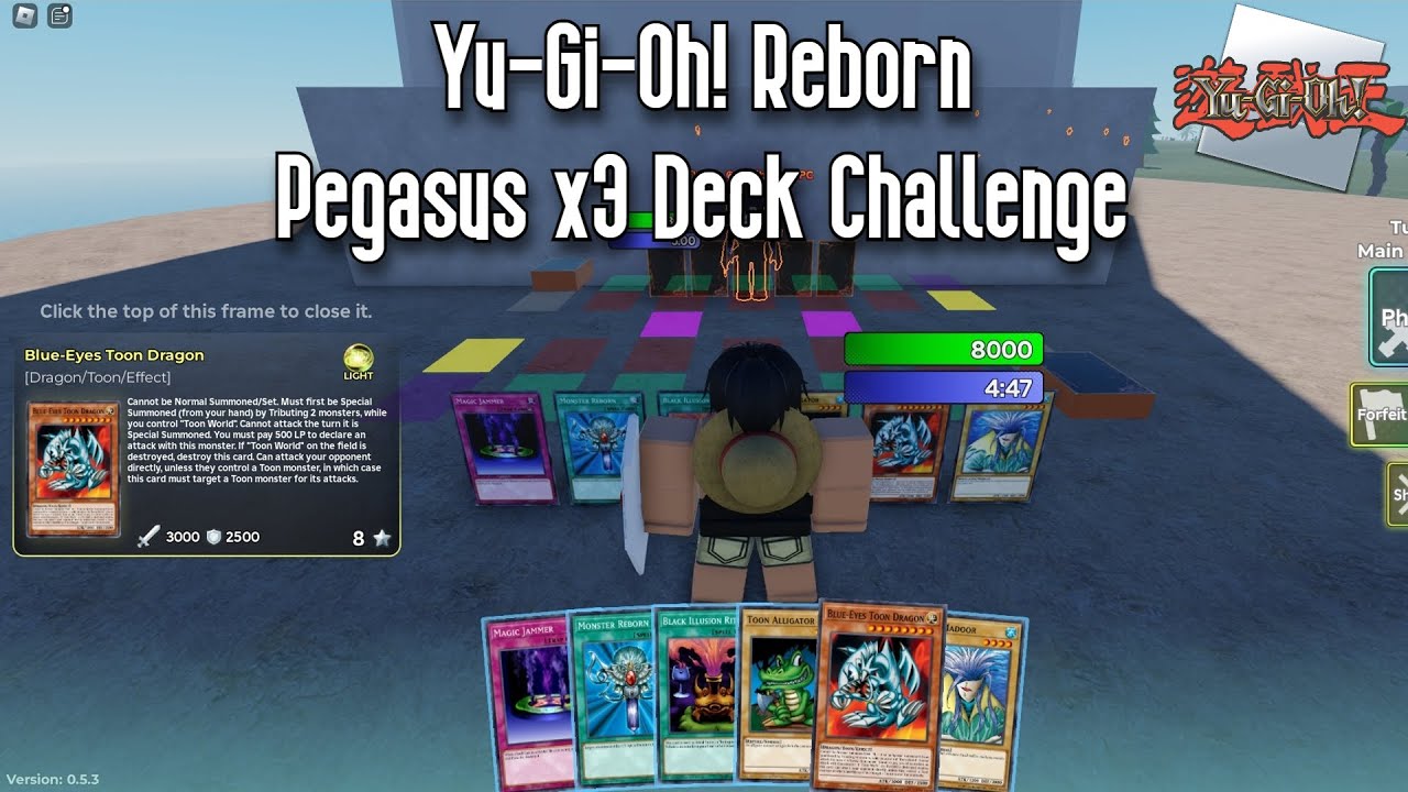 YU-GI-OH! REBORN - PEGASUS STARTER DECK X3 CHALLENGE - ROBLOX