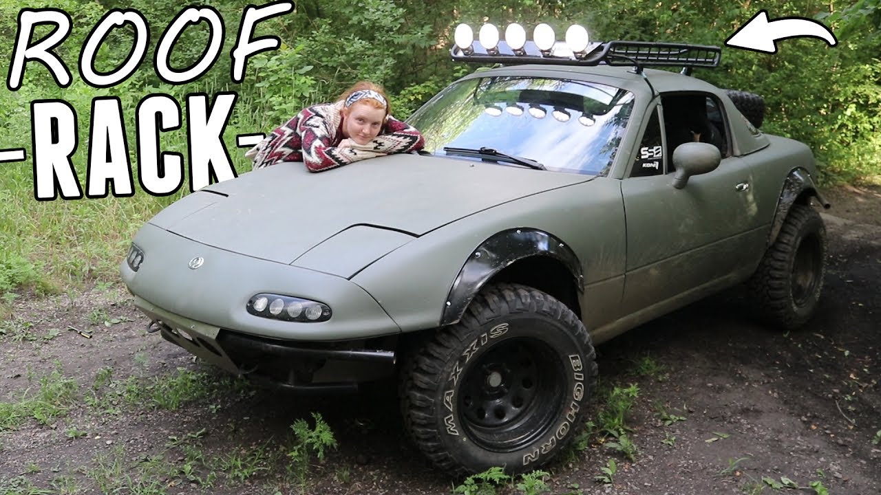 Lifted Miata Gets Custom Roof Rack & Lights!