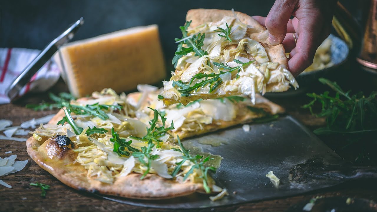 Pizza with Raw Artichoke Salad Recipe