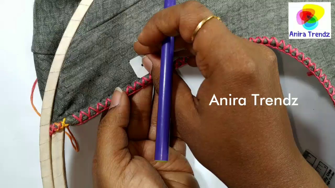 Hand embroidery on stitched blouse tutorial