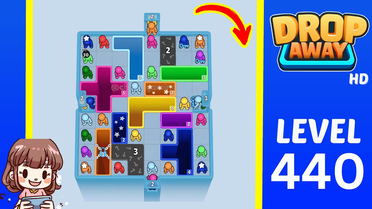 Drop Away Level 440 Solution Walkthrough