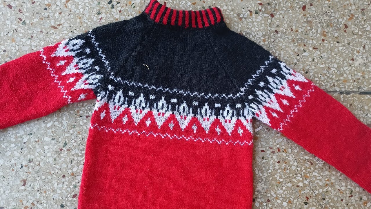 double color reglane sweater design in Hindi: