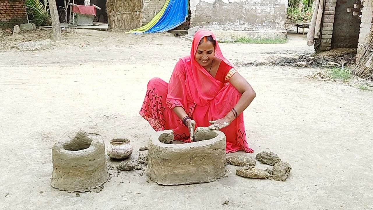 आज मैंने बनाया है एक रानी चूल्हा और एक कानी चूल्हा  | | How make to rani chulha ||