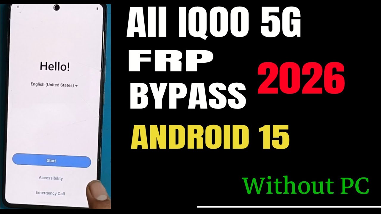 All IQOO 5G Frp Bypass Android 15// Only Screen Unlock 🔓 New Method 2026 