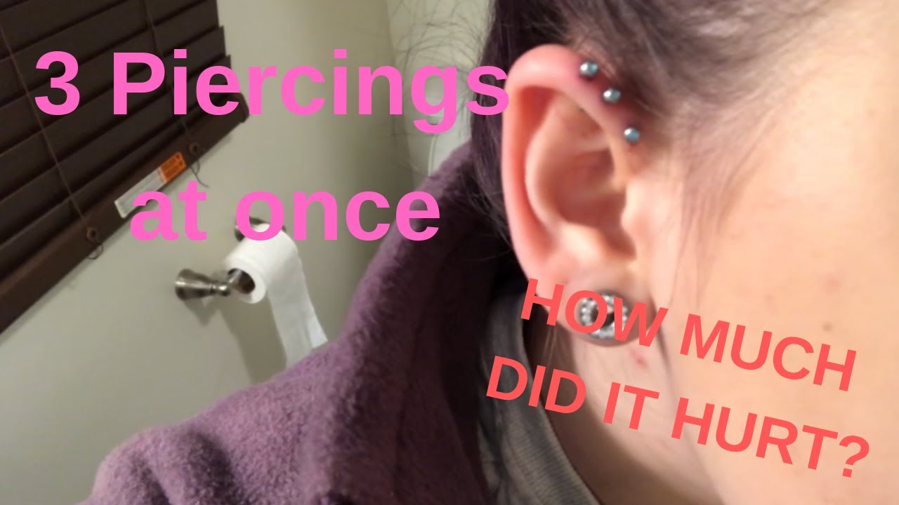 TRIPLE FORWARD HELIX PIERCING