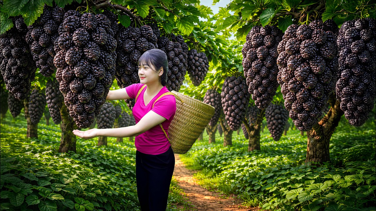 Ly Trieu Ca: Harvesting sweet giant tropical Mango | Living off grid