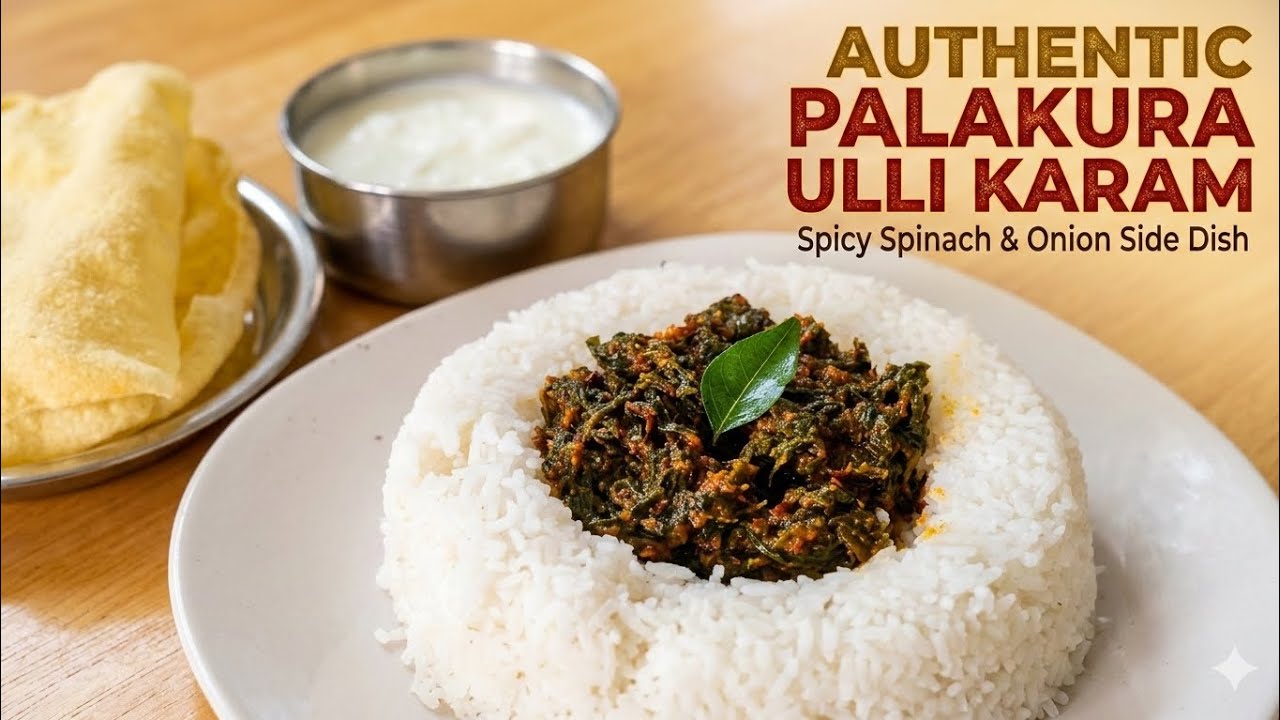 Palakura ulli karam ||పాలకూర ఉల్లి కారం || Sravya's Kitchen Lab ||