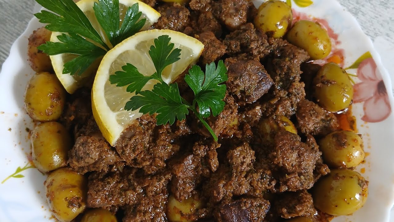 كبدة مشرملة بالزيتون 