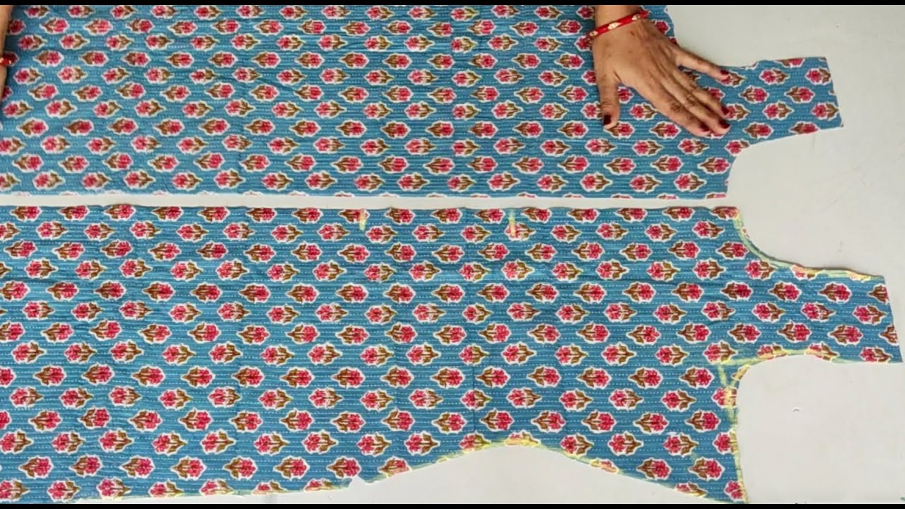 Front Slit Designer Kurti cutting and stitching Step by Step