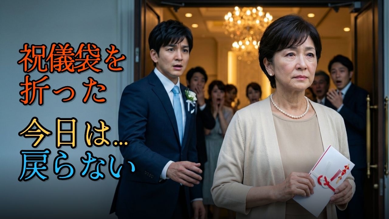 結婚式当日、「親なら出せ」と言われた母は祝儀袋を折った。