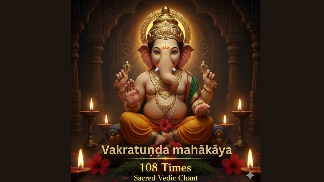 🕉️ Vakratunda Mahakaya – 108 Times | Sacred Vedic Chant | VedhaDhvani