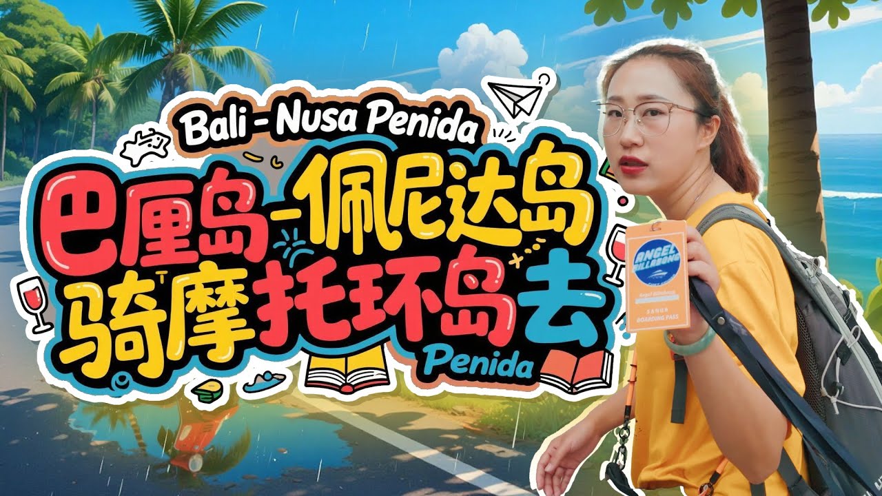 🇮🇩巴厘岛→🛥️佩尼达岛最全指南！K5B公交+码头换票+25千上岛费+100千租车+冒雨骑行技巧+三大景点拍照机位，从交通到游玩的一条龙攻略