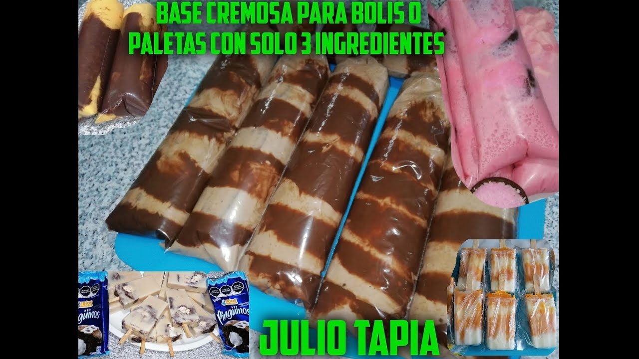 Base para paletas cremosas con tan solo 3 ingredientes para más de 35 sabores para negocio