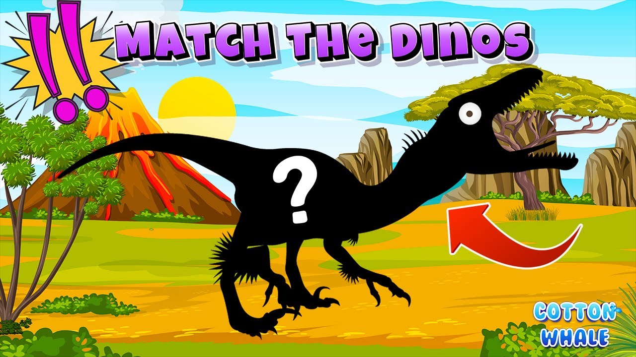 Match the Dinosaurs | Who's That Dinosaur? |  Dinosaur Puzzles | Cotton Whale | 공룡 퍼즐