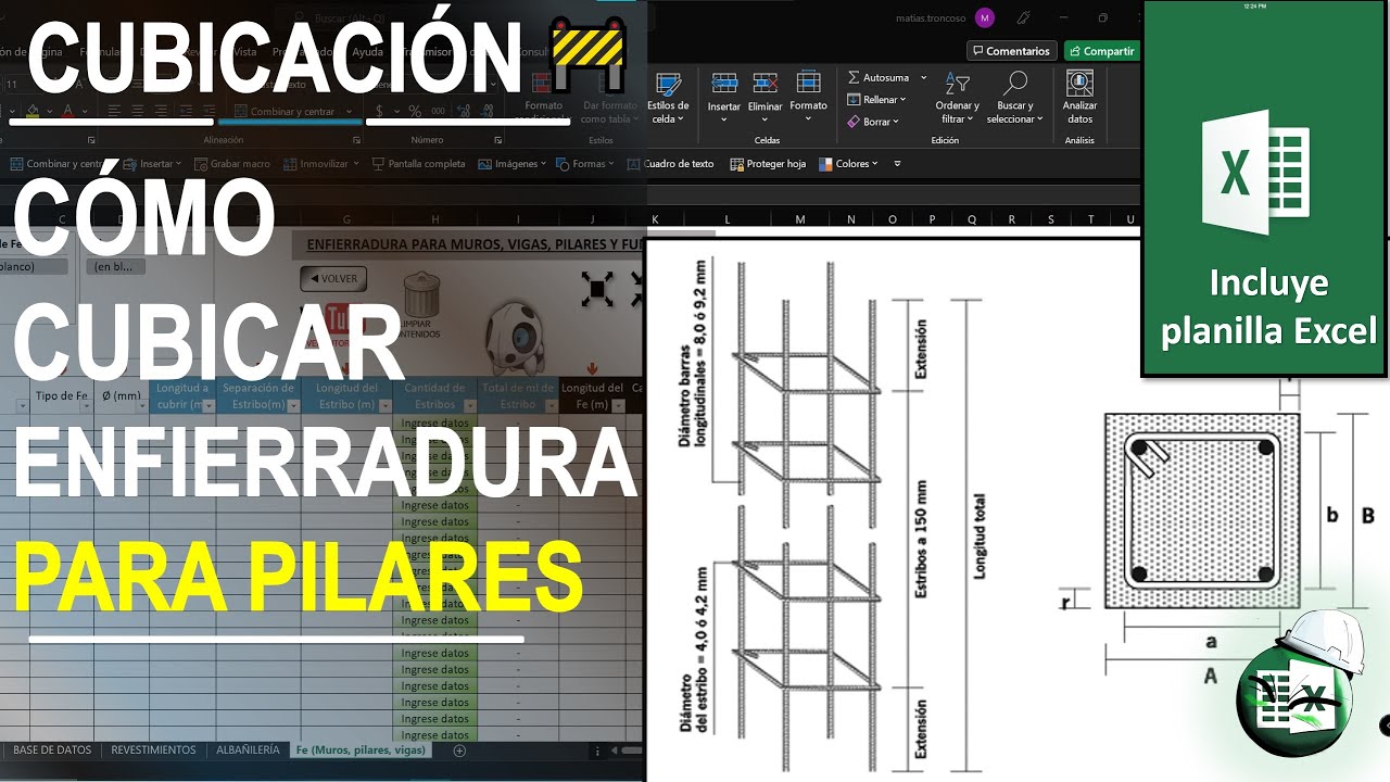 🚧CUBICACIÓN de enfierradura para PILARES