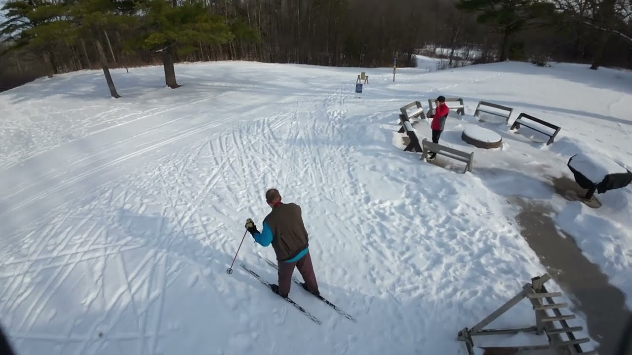 Drone view of Neshota Park x-c ski trail