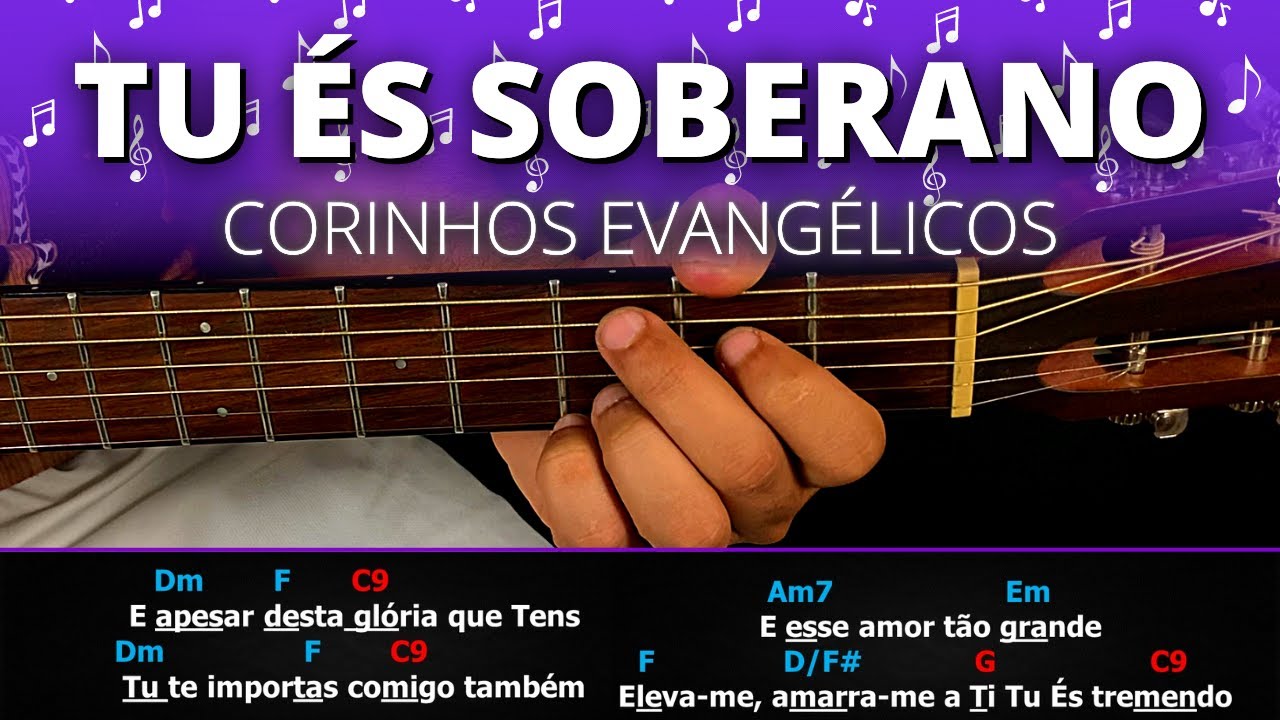 SOBRE A TERRA, SOBRE OS CÉUS 🙌 Tu És Soberano - Corinhos Evangélicos | Aula de Violão Simplificada