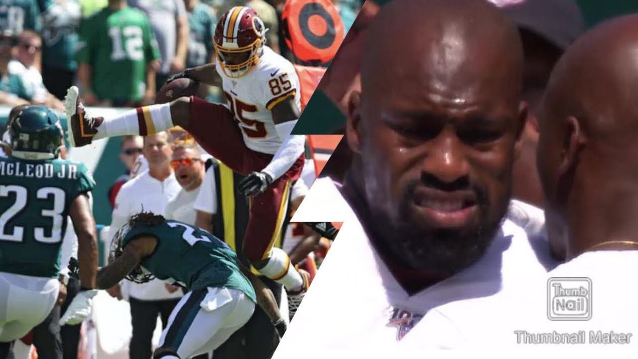 Vernon Davis Scores First Touchdown For The Redskins Right After His Grandfather Died The Day Before