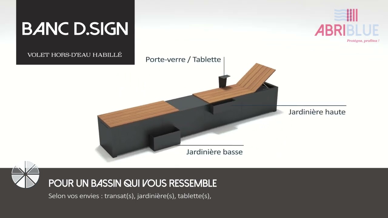 BANC D.sign : volet automatique pour piscine et mobilier outdoor