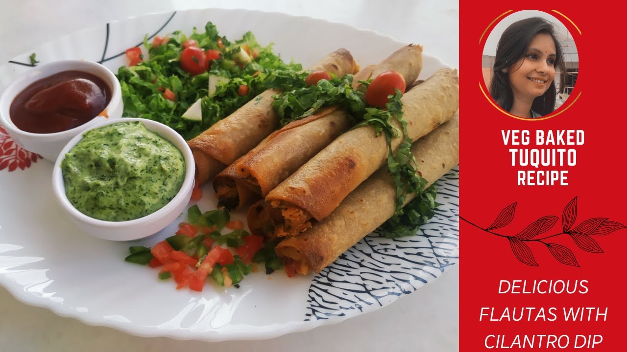 Baked Veg Taquitos Recipe | Flautas Recipe | Mexican Special Food | Easy Vegetarian Taquitos Recipe