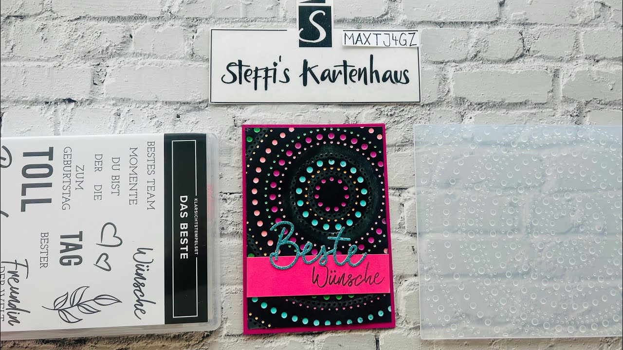 Blackout Reverse Embossing Technik Anleitung mit Prägefolder PERLENKREISE Stampin up