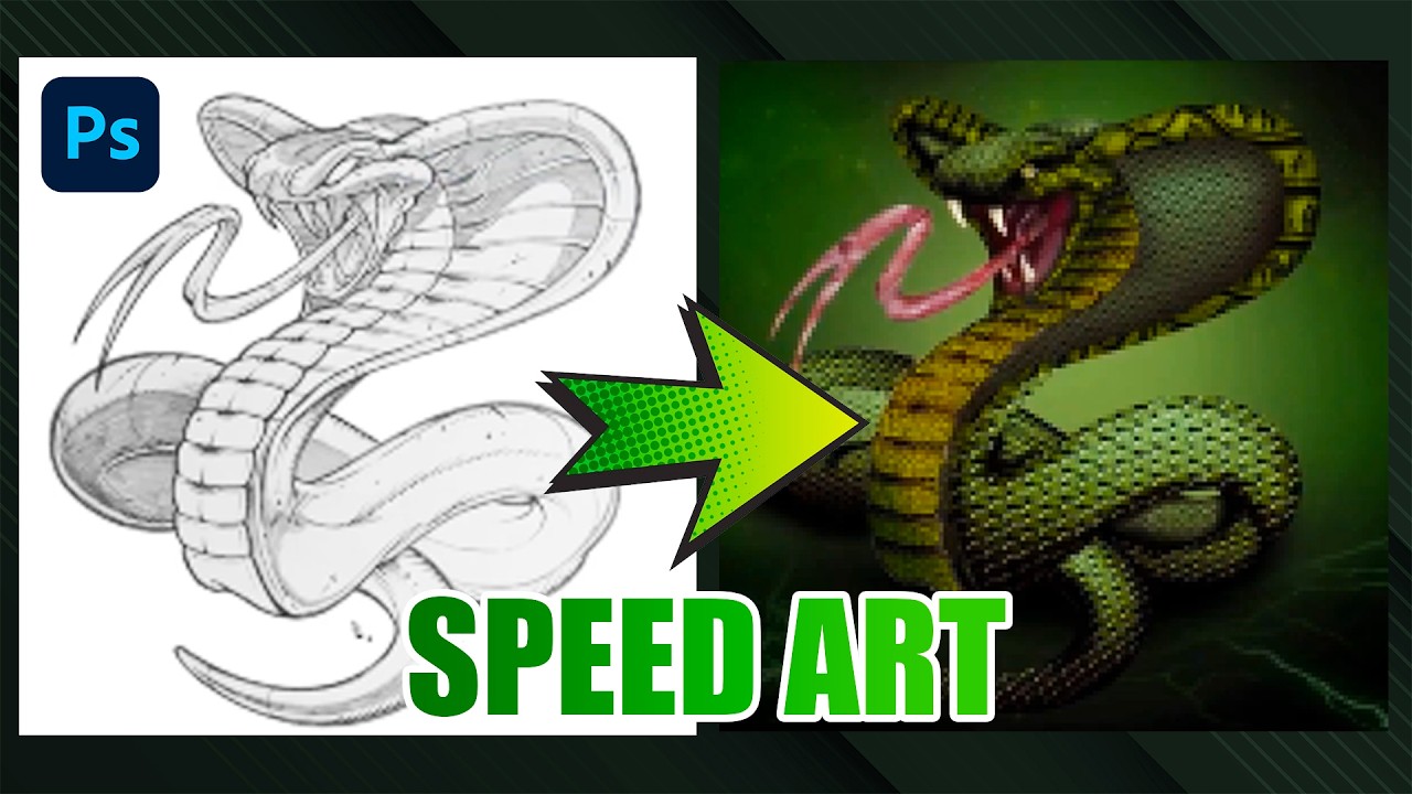 Art to Realistic | Snake Photoshop Tutorial | Speed Art | #photoshop