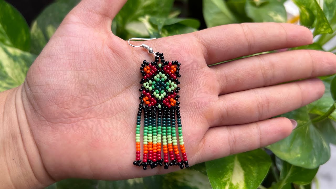 ARETES HUICHOL TEJIDOS PASO A PASO / Huichol beaded earrings