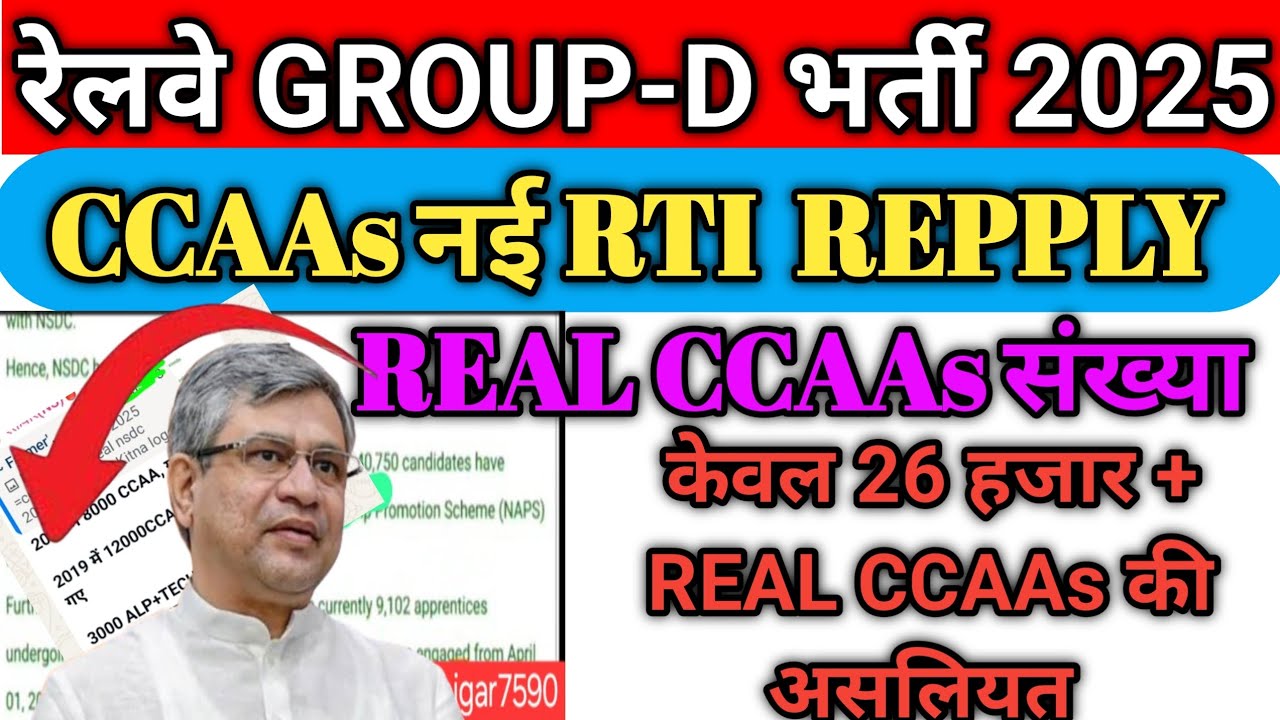 CCAAs नई RTI REPPLY आ गई ll 40750 + REAL CCAA की संख्या || GROUP-D GROUP-D 2025
