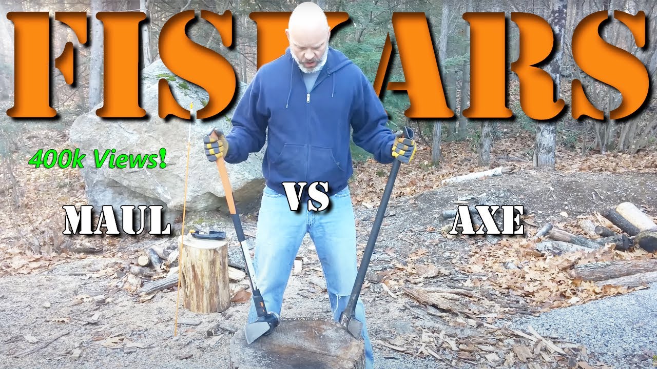 Сравнение 8-фунтовой кувалды Fiskars и суперколуна Fiskars.