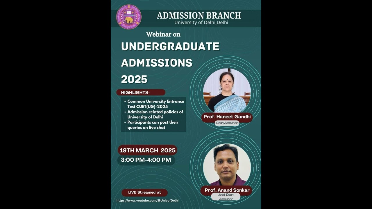 Webinar on Undergraduate Admissions - 2025
