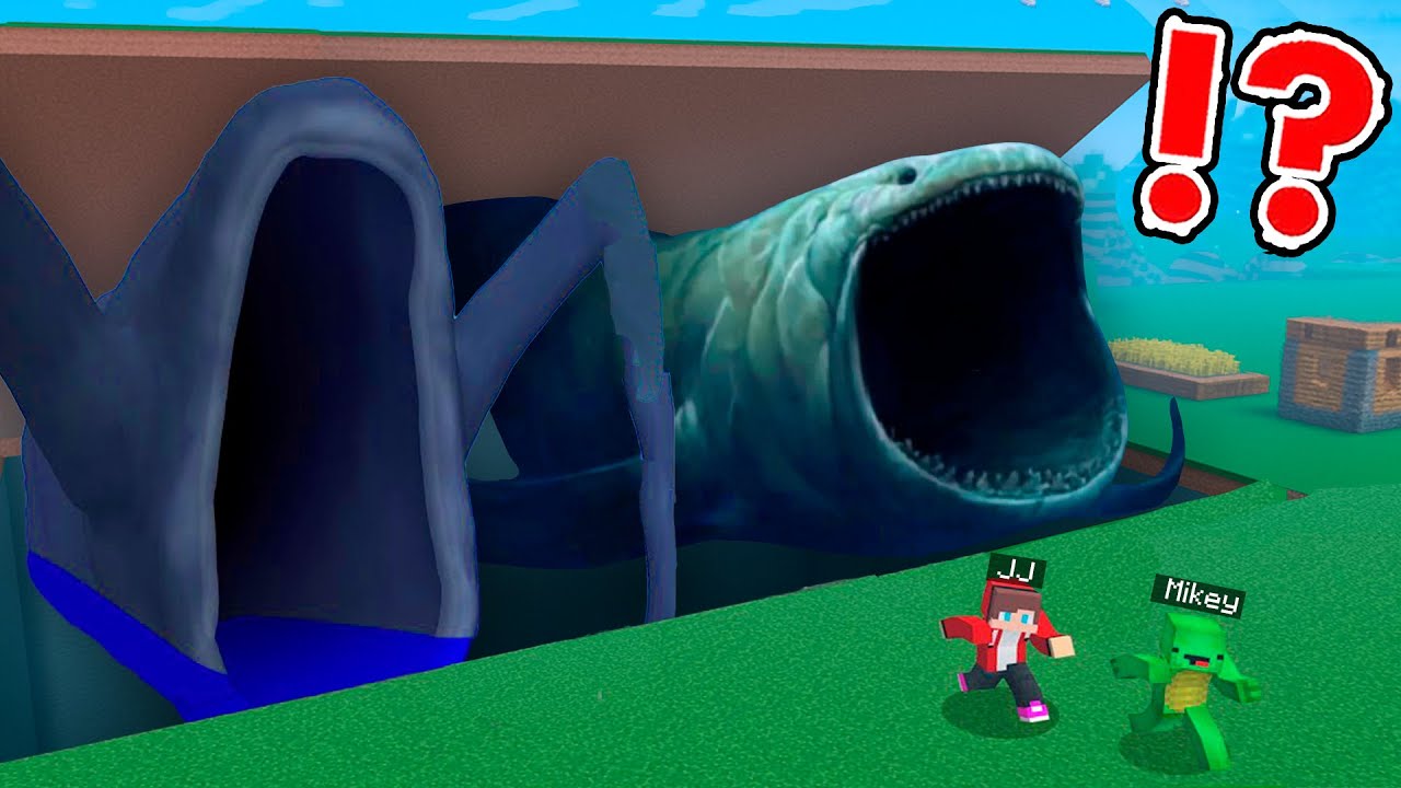 JJ and Mikey Found GRAVE of BLOOP and SEA EATER in Minecraft ?!