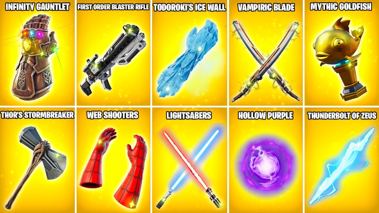 Evolution of All Fortnite Mythic Weapons & Items (Chapter 1 Season 4 - Chapter 5 Season 2)