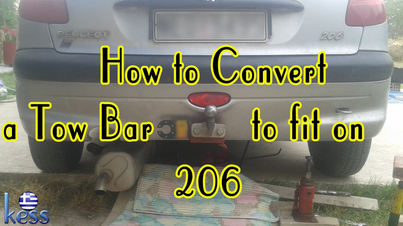 How to Convert a TowBar (hitch) to Fit into Peugeot 206 Μετατροπή Κοτσαδόρου Ρενώ Κλειώ σε Πεζώ 206