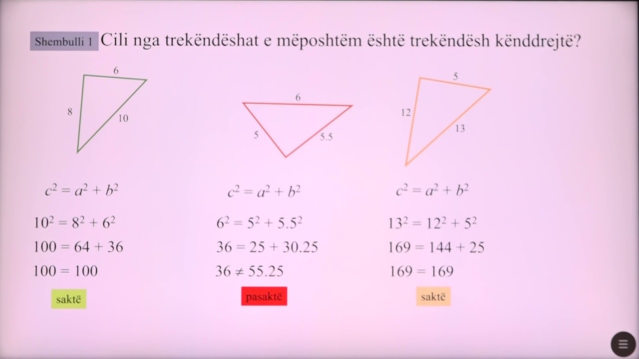 7 02 077 - Java 20 - Matematikë -  ushtrime teorema e pitagorës 77