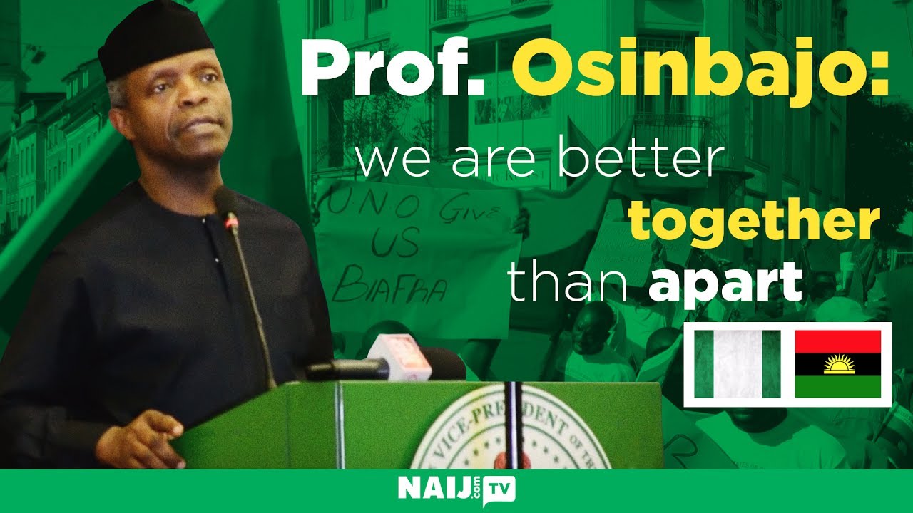 Acting President Yemi Osinbajo delivers a speech on the Biafra war | Legit TV
