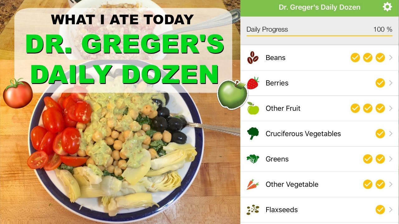 WHAT I ATE TODAY W/ RECIPES | DR. GREGER'S DAILY DOZEN CHALLENGE (PLANT-BASED)