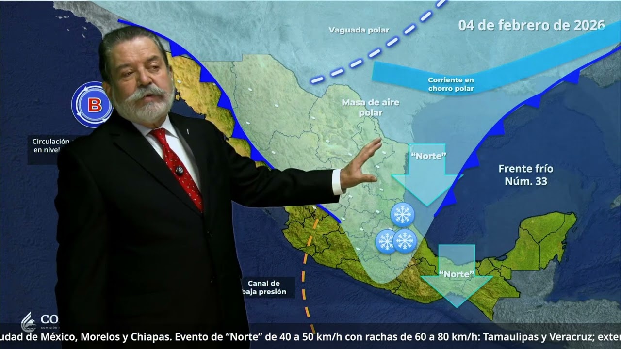 3 de febrero de 2026. Pronóstico de tiempo vespertino.