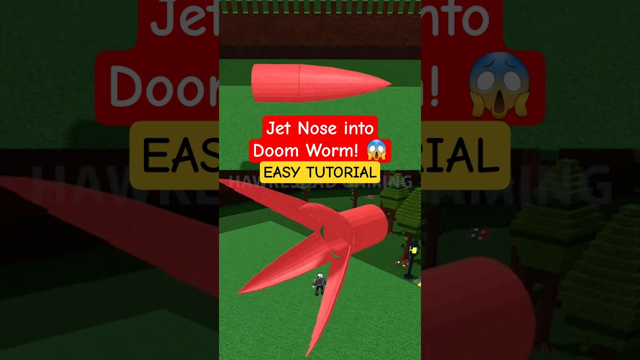 Roblox Build a Boat for Treasure turn Jet Nose into a Doom Worm Mouth easy Tutorial #roblox #babft