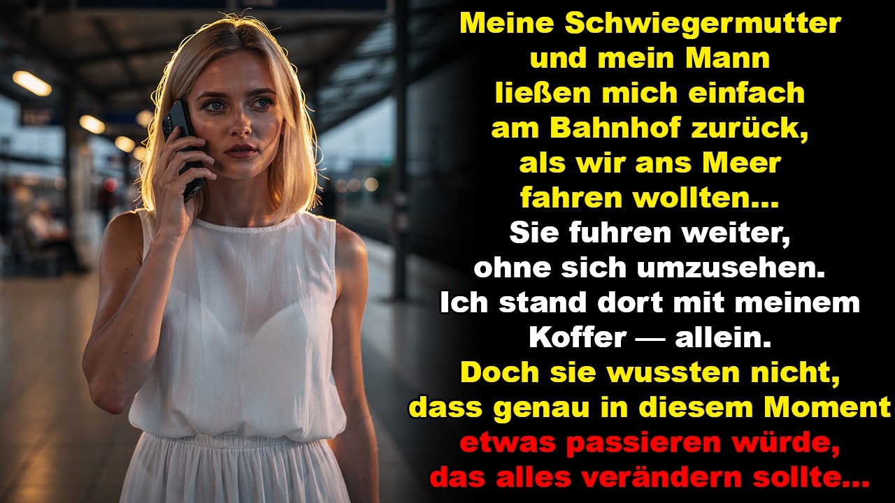 Meine Schwiegermutter und mein Mann ließen mich am Bahnhof zurück, als wir ans Meer fuhren …