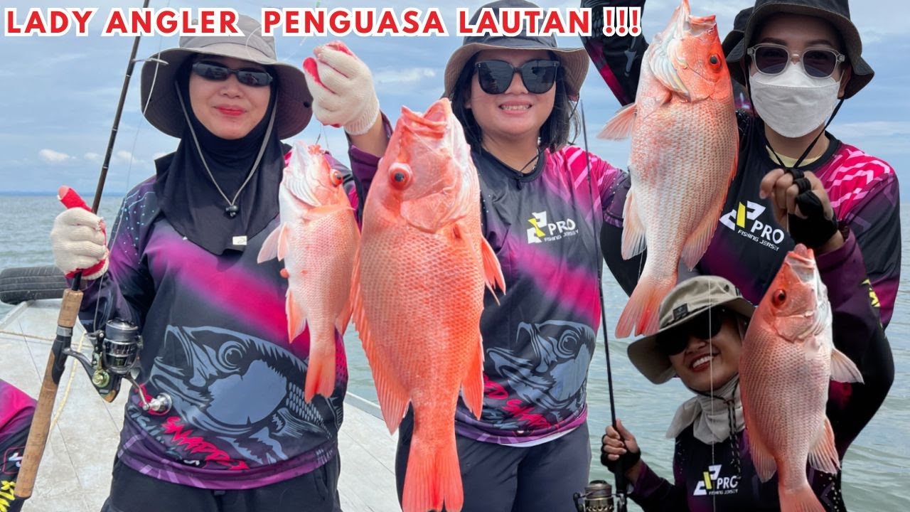 BARU SATU SPOT LOH ‼️Lady Angler SUDAH KEWALAHAN mancing dasaran FULL STRIKE ikan kakap merah babon