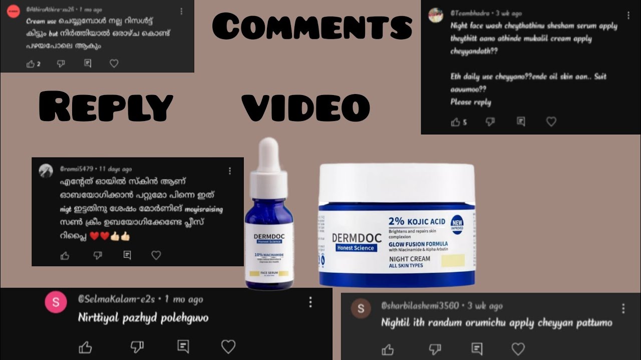 Dermdoc night cream, Dermdoc face serum,  നിങ്ങൾക്കുള്ള ഉത്തരങ്ങൾ