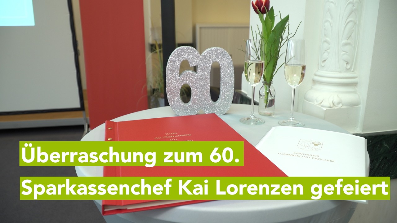 Überraschungsempfang für Sparkassenchef Kai Lorenzen zum 60. Geburtstag in Schwerin