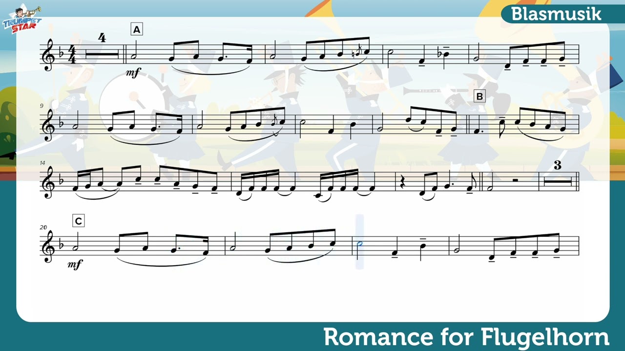 Romance for Flügelhorn - 🎺 Playalong für Trompete von Josef Vejvoda